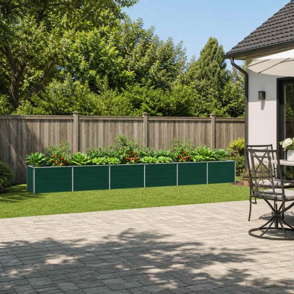 ARDEBO.de - Hochbeet im Garten Grün 480 x 40 x 55 cm Stahl