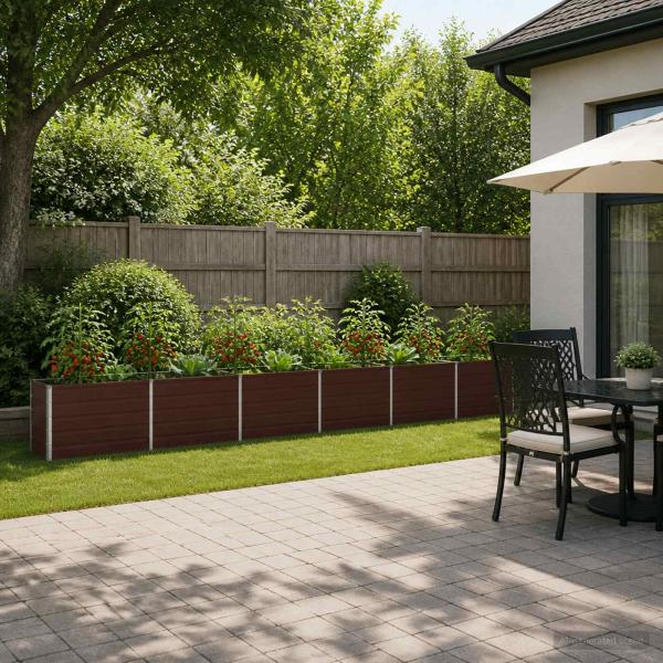 ARDEBO.de - Hochbeet im Garten Braun 480 x 40 x 55 cm Stahl