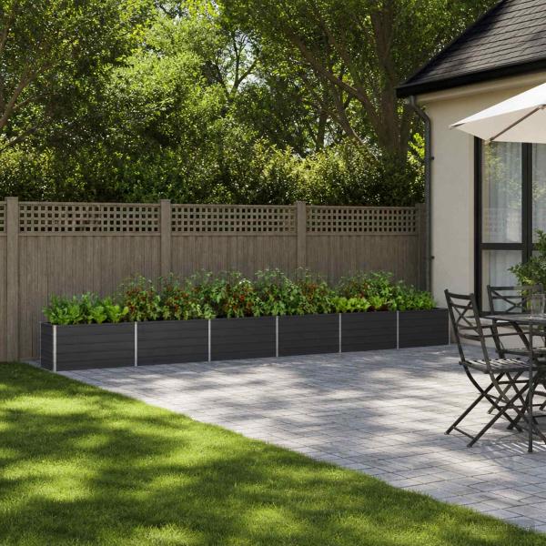 ARDEBO.de - Hochbeet im Garten Anthrazit 600 x 40 x 55 cm Stahl