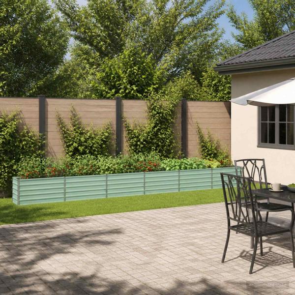 ARDEBO.de - Hochbeet im Garten Pastellgrün 600 x 40 x 55 cm Stahl