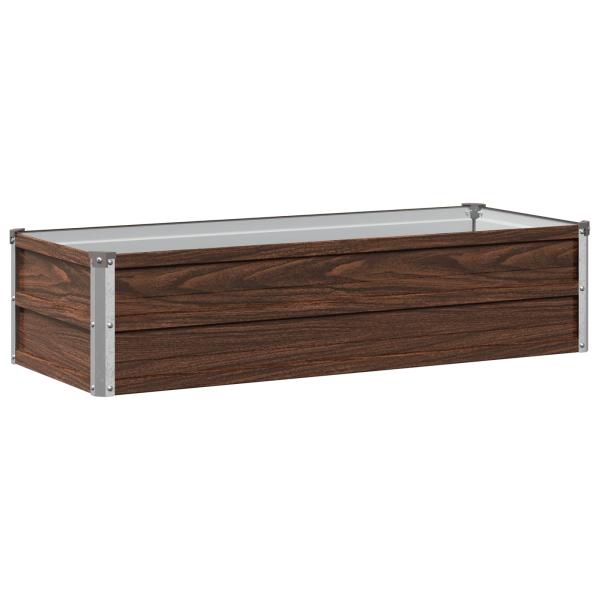 Hochbeet im Garten Schwarznuss 100 x 40 x 24 cm Stahl