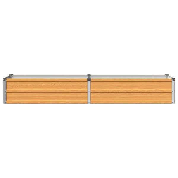 Hochbeet im Garten Holz Natur 160 x 40 x 24 cm Stahl