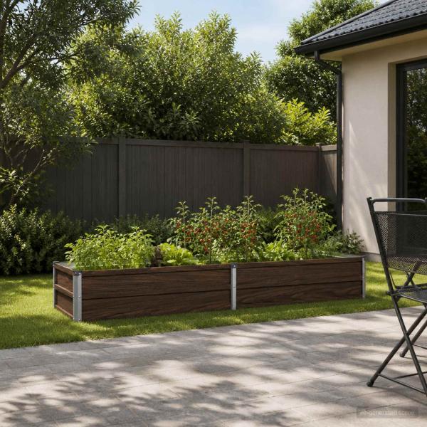 ARDEBO.de - Hochbeet im Garten Schwarznuss 160 x 40 x 24 cm Stahl