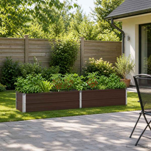 ARDEBO.de - Hochbeet im Garten Braun 160 x 40 x 24 cm Stahl