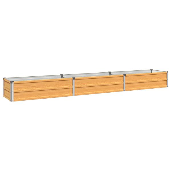 Hochbeet im Garten Holz Natur 240 x 40 x 24 cm Stahl