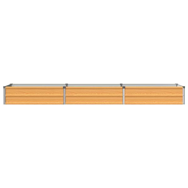 Hochbeet im Garten Holz Natur 240 x 40 x 24 cm Stahl