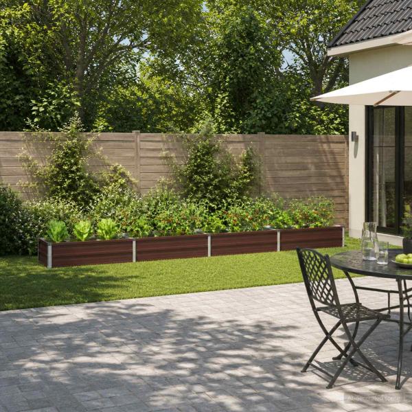 ARDEBO.de - Hochbeet im Garten Braun 320 x 40 x 24 cm Stahl