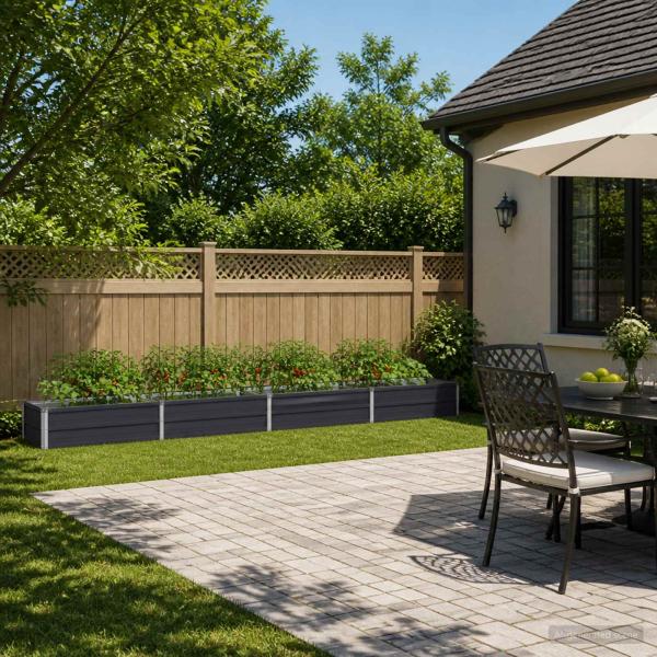 ARDEBO.de - Hochbeet im Garten Anthrazit 320 x 40 x 24 cm Stahl