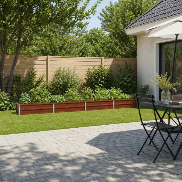 ARDEBO.de - Hochbeet im Garten Wetterfeststahl 320 x 40 x 24 cm Stahl