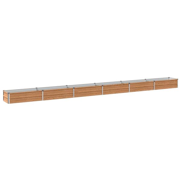 Hochbeet im Garten Holz Braun 480 x 40 x 24 cm Stahl