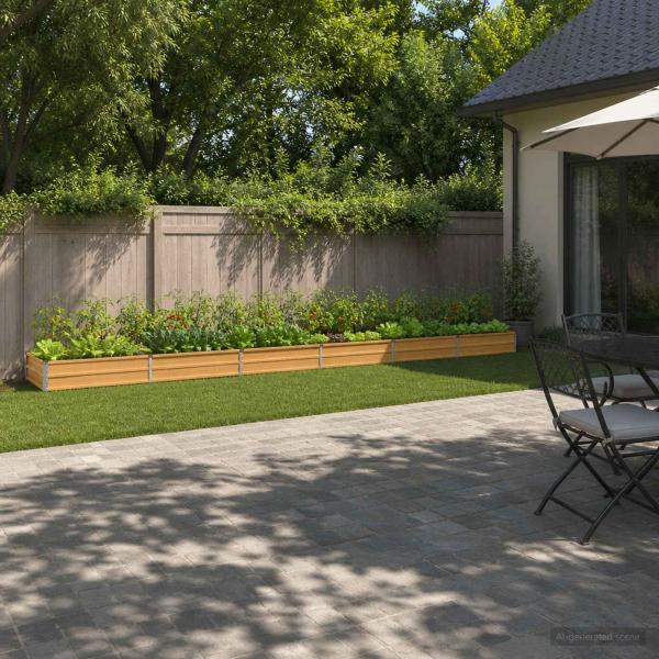 ARDEBO.de - Hochbeet im Garten Natur 480 x 40 x 24 cm kaltgewalzter Stahl