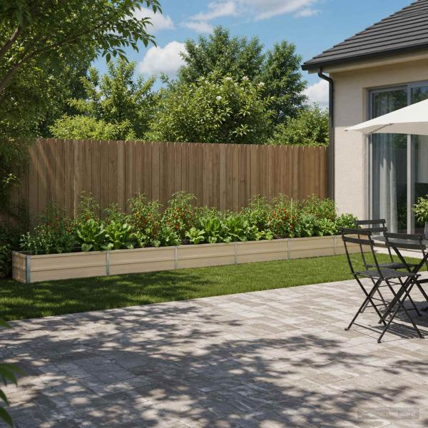 ARDEBO.de - Hochbeet im Garten Elfenbein 480 x 40 x 24 cm Stahl