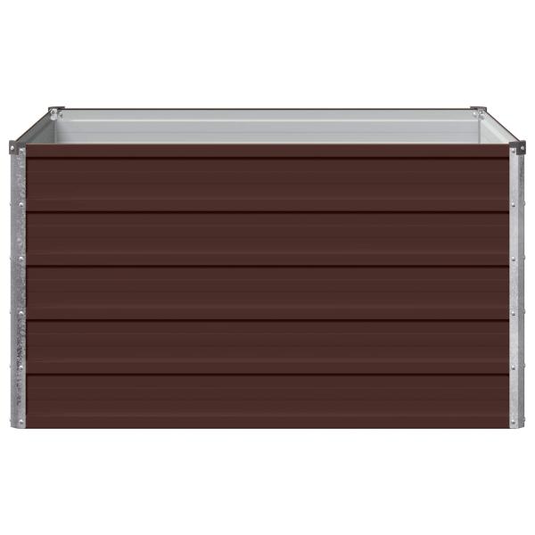 Hochbeet im Garten Braun 100 x 80 x 55 cm Stahl
