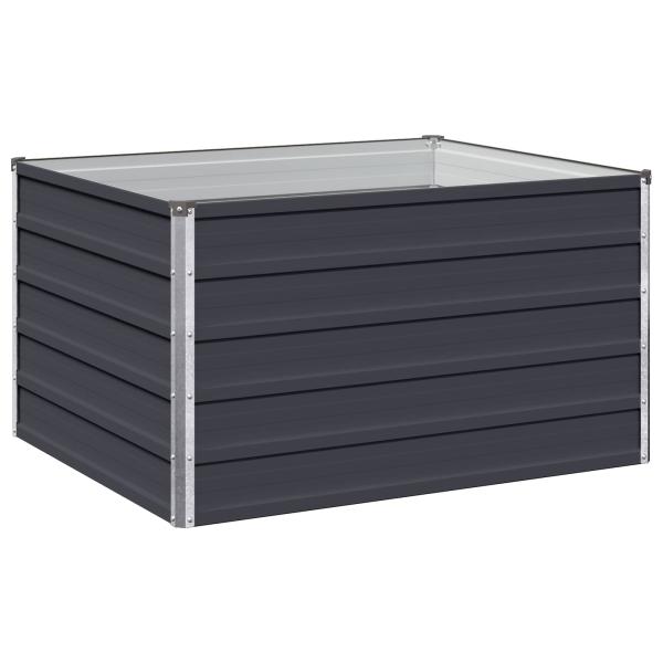 Hochbeet im Garten Anthrazit 100 x 80 x 55 cm Stahl