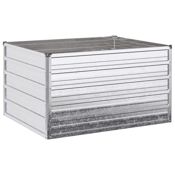 Hochbeet im Garten Verzinktes Silber 100 x 80 x 55 cm Stahl