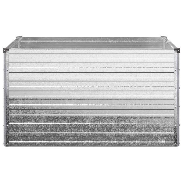 Hochbeet im Garten Verzinktes Silber 100 x 80 x 55 cm Stahl