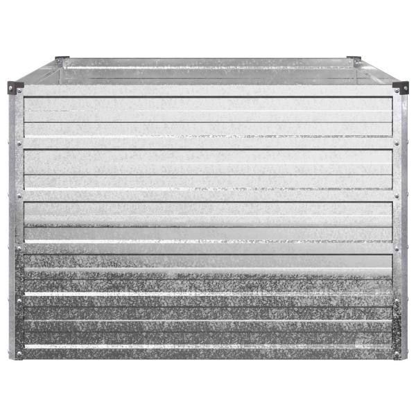 Hochbeet im Garten Verzinktes Silber 100 x 80 x 55 cm Stahl