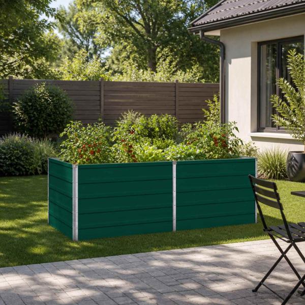 ARDEBO.de - Hochbeet im Garten Grün 163 x 80 x 55 cm Stahl