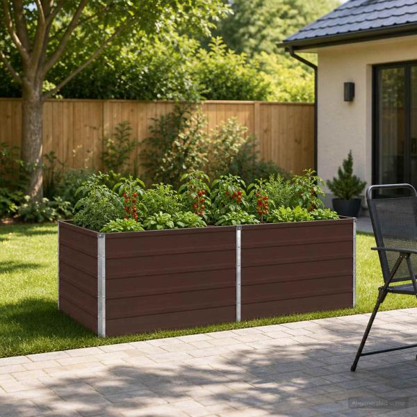 ARDEBO.de - Hochbeet im Garten Braun 163 x 80 x 55 cm Verzinkter Stahl