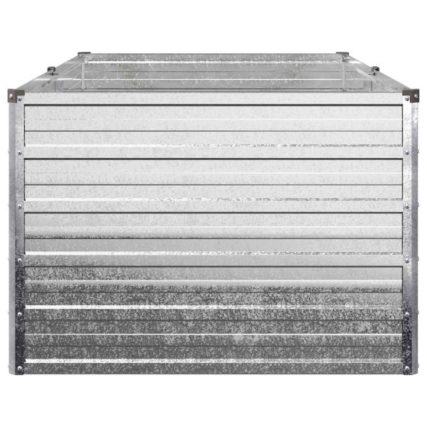 Hochbeet im Garten Verzinktes Silber 163 x 80 x 55 cm Stahl
