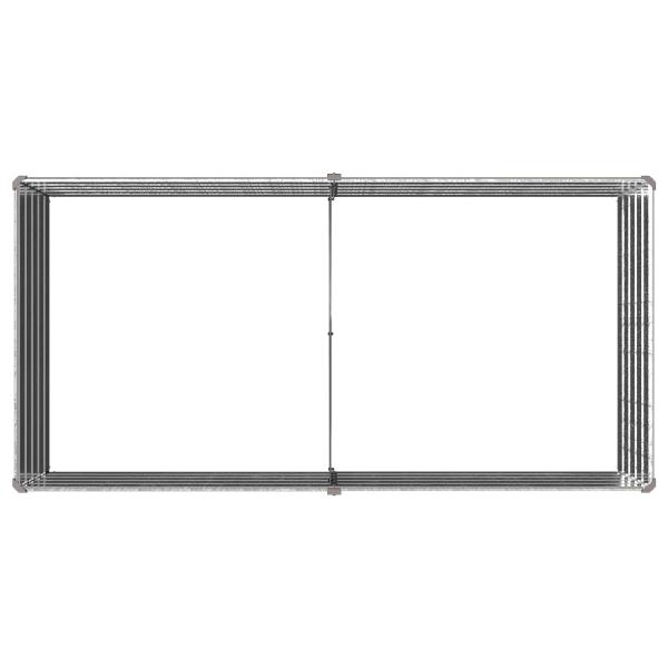Hochbeet im Garten Verzinktes Silber 163 x 80 x 55 cm Stahl
