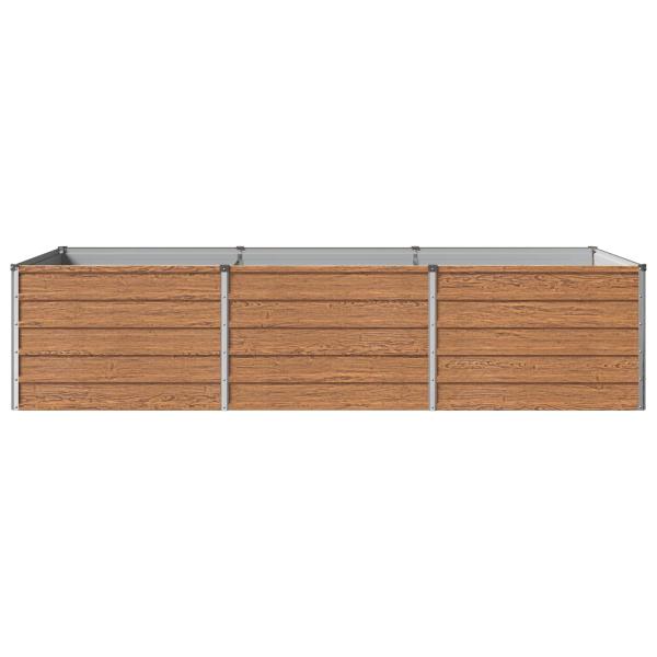 Hochbeet im Garten Holz Braun 242 x 80 x 55 cm Stahl