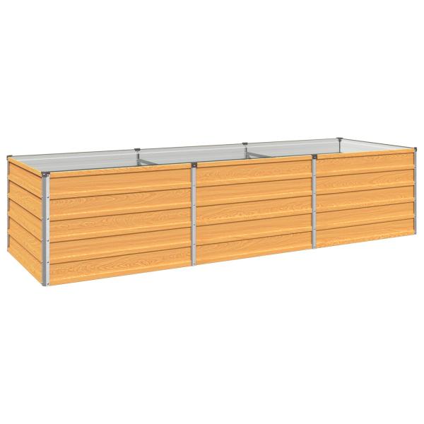 Hochbeet im Garten Holz Natur 242 x 80 x 55 cm Stahl