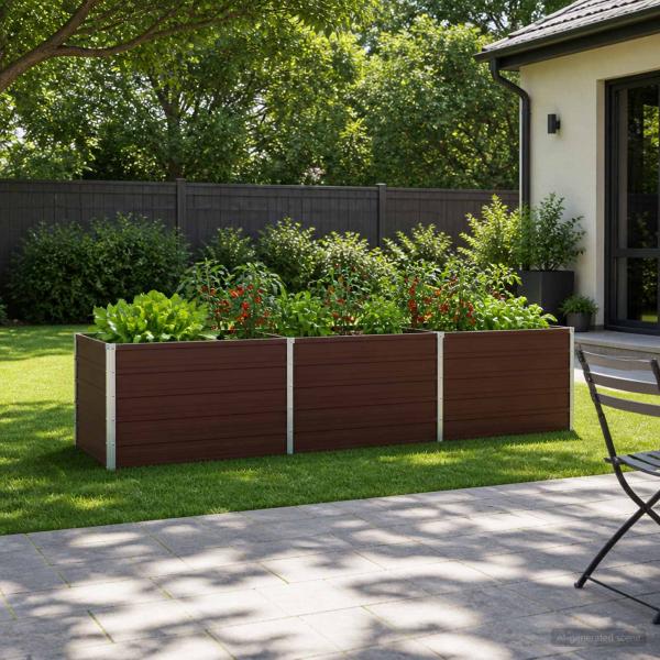 ARDEBO.de - Hochbeet im Garten Braun 242 x 80 x 55 cm Stahl