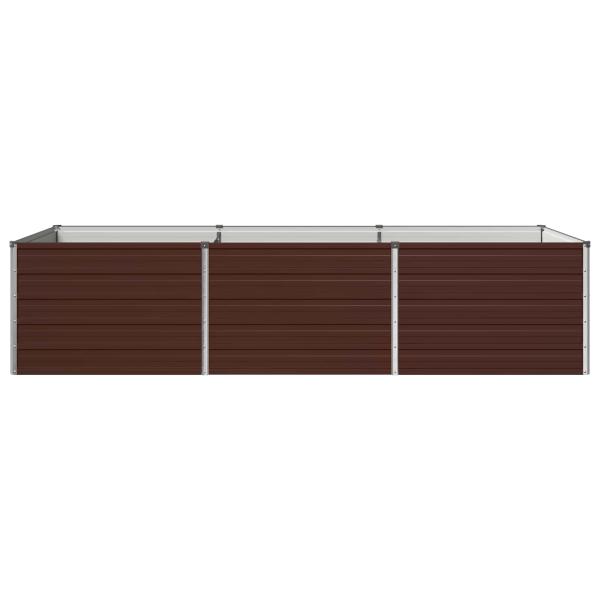 Hochbeet im Garten Braun 242 x 80 x 55 cm Stahl