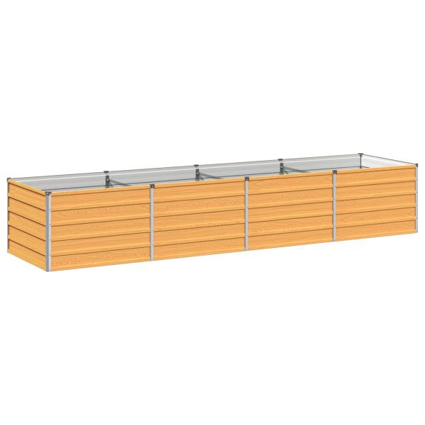 Hochbeet im Garten Holz Natur 321 x 80 x 55 cm Stahl