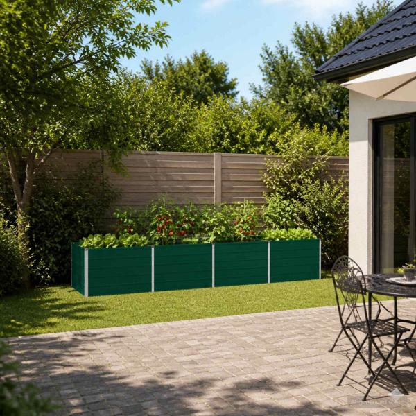 ARDEBO.de - Hochbeet im Garten Grün 321 x 80 x 55 cm Stahl