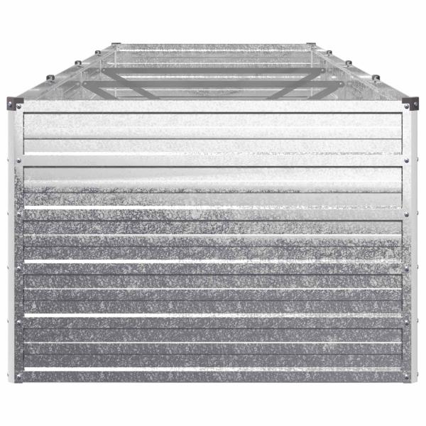 Hochbeet im Garten Verzinktes Silber 321 x 80 x 55 cm Stahl