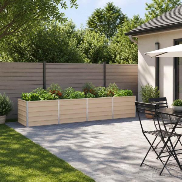 ARDEBO.de - Hochbeet im Garten Elfenbein 320 x 80 x 55 cm