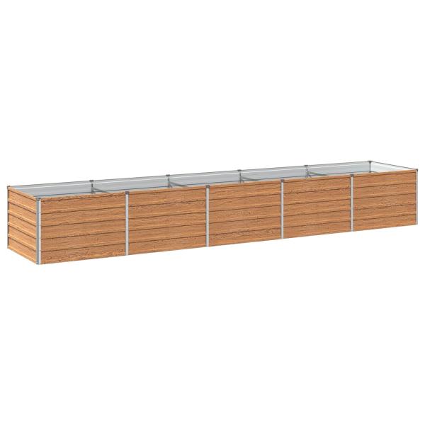 Hochbeet im Garten Holz Braun 400 x 80 x 55 cm Stahl