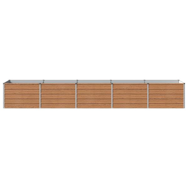 Hochbeet im Garten Holz Braun 400 x 80 x 55 cm Stahl
