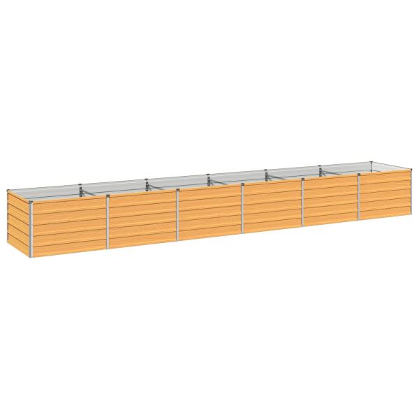 Hochbeet im Garten Holz Natur 480 x 80 x 55 cm Stahl