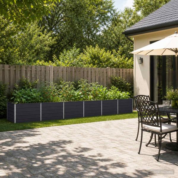 ARDEBO.de - Hochbeet im Garten Anthrazit 480 x 80 x 55 cm Stahl