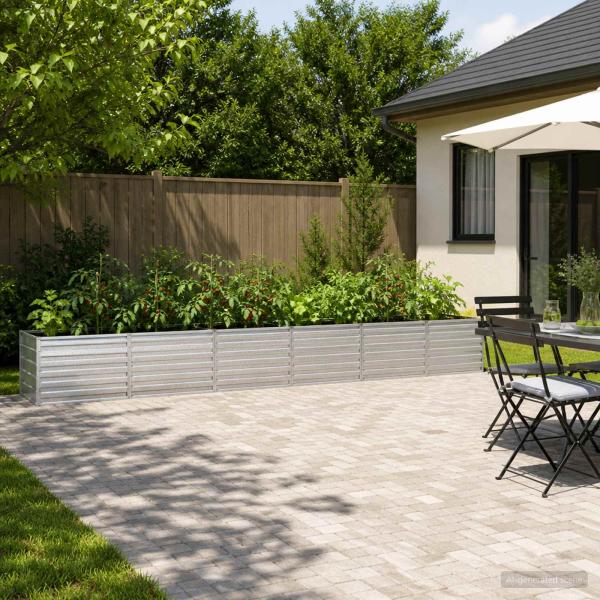 ARDEBO.de - Hochbeet im Garten Verzinktes Silber 480 x 80 x 55 cm Stahl