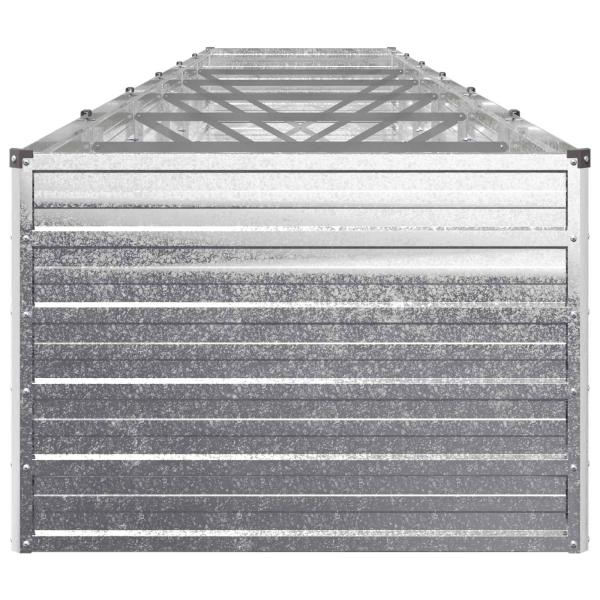 Hochbeet im Garten Verzinktes Silber 480 x 80 x 55 cm Stahl