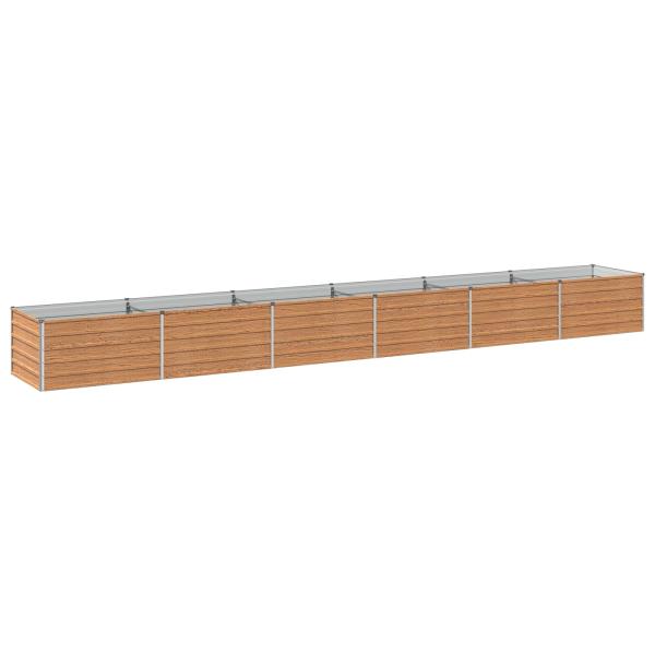 Hochbeet im Garten Holz Braun 600 x 80 x 55 cm Stahl