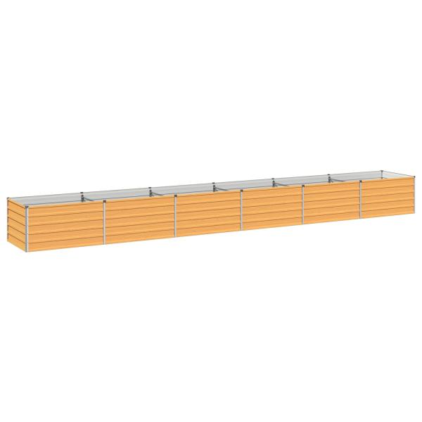 Hochbeet im Garten Holz Natur 600 x 80 x 55 cm Stahl