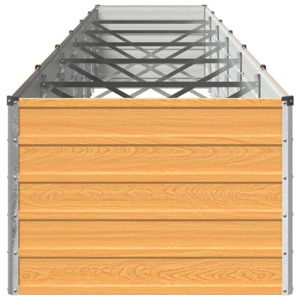Hochbeet im Garten Holz Natur 600 x 80 x 55 cm Stahl