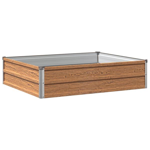 Hochbeet im Garten Holz Braun 100 x 80 x 24 cm Stahl