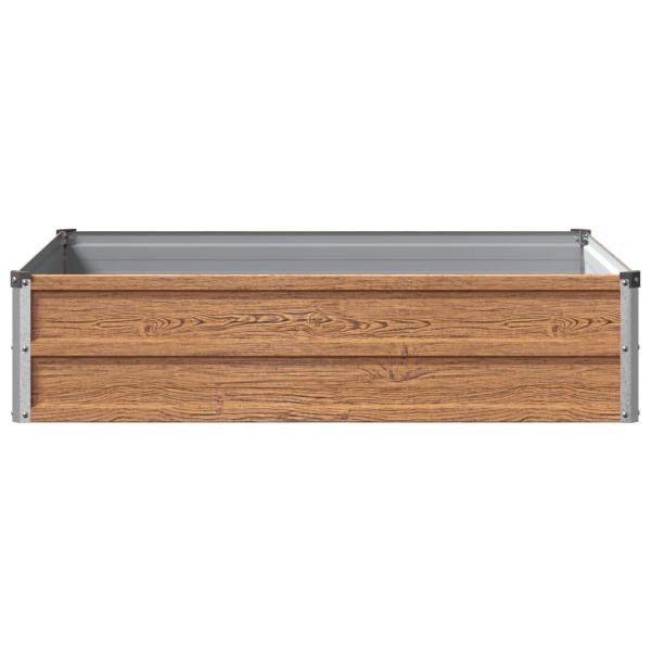 Hochbeet im Garten Holz Braun 100 x 80 x 24 cm Stahl