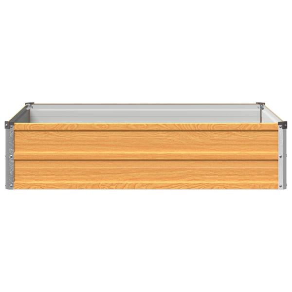 Hochbeet im Garten Holz Natur 100 x 80 x 24 cm Stahl