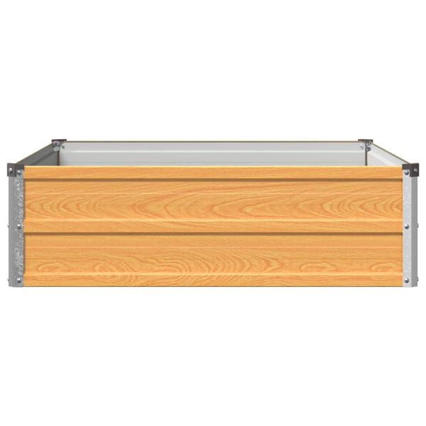 Hochbeet im Garten Holz Natur 100 x 80 x 24 cm Stahl