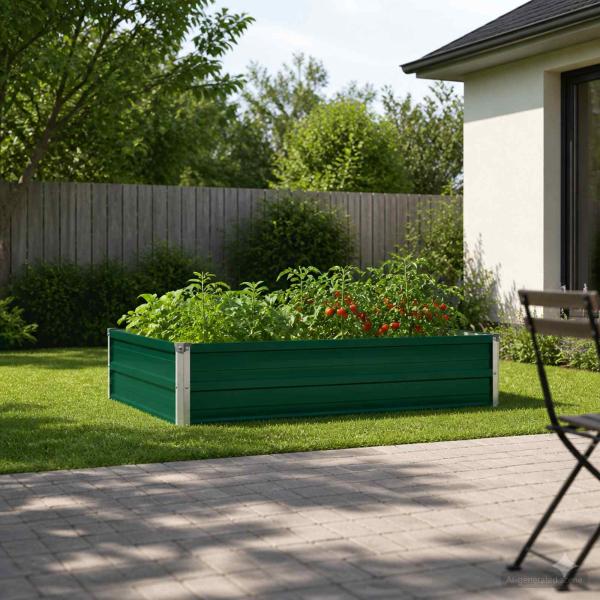 ARDEBO.de - Hochbeet im Garten Grün 100 x 80 x 24 cm Stahl