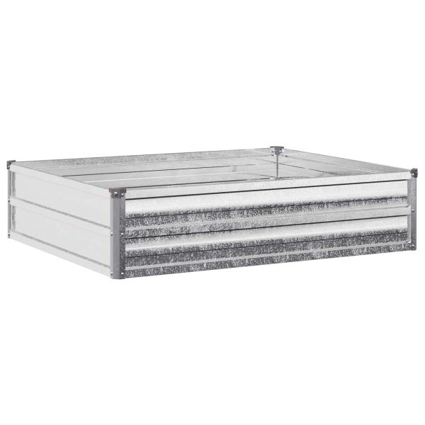 Hochbeet im Garten Verzinktes Silber 100 x 80 x 24 cm Stahl