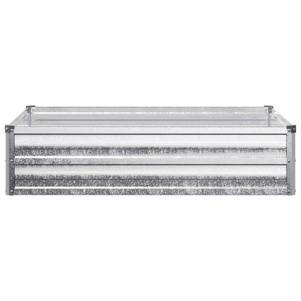 Hochbeet im Garten Verzinktes Silber 100 x 80 x 24 cm Stahl