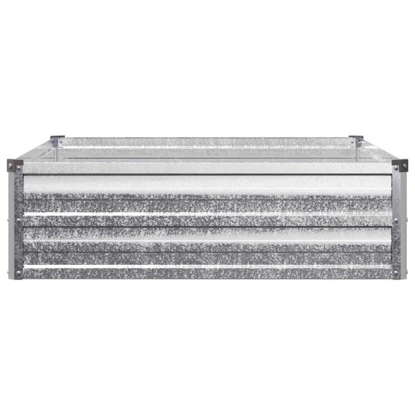 Hochbeet im Garten Verzinktes Silber 100 x 80 x 24 cm Stahl
